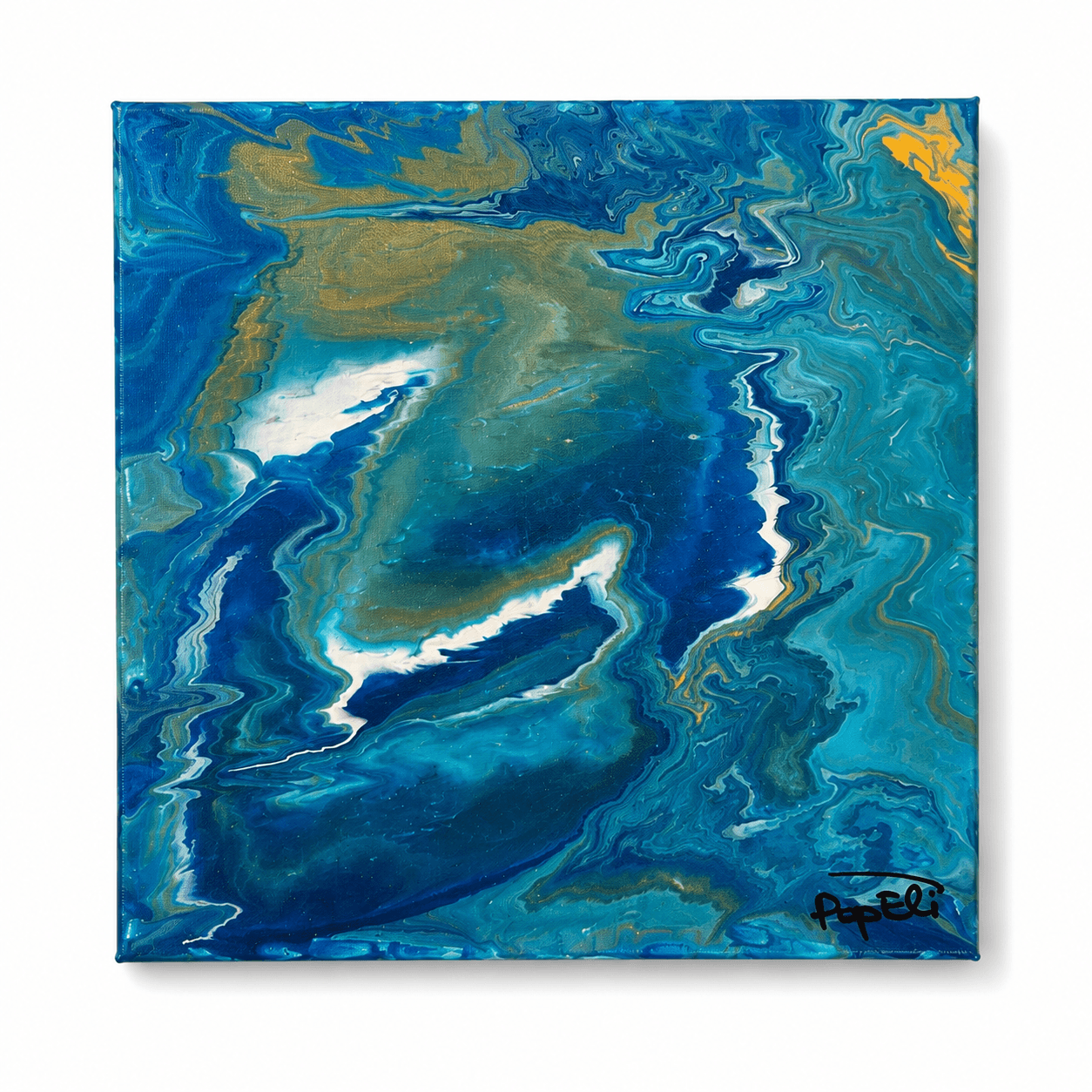 Tidal Echo, blue and turquoise abstract painting